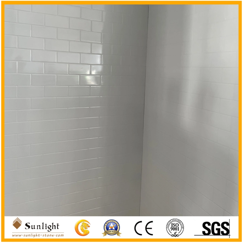 Hot Sale Subway Design Artificial Cultured Marble Shower Surround Shower Panel for Hotel Bathroom