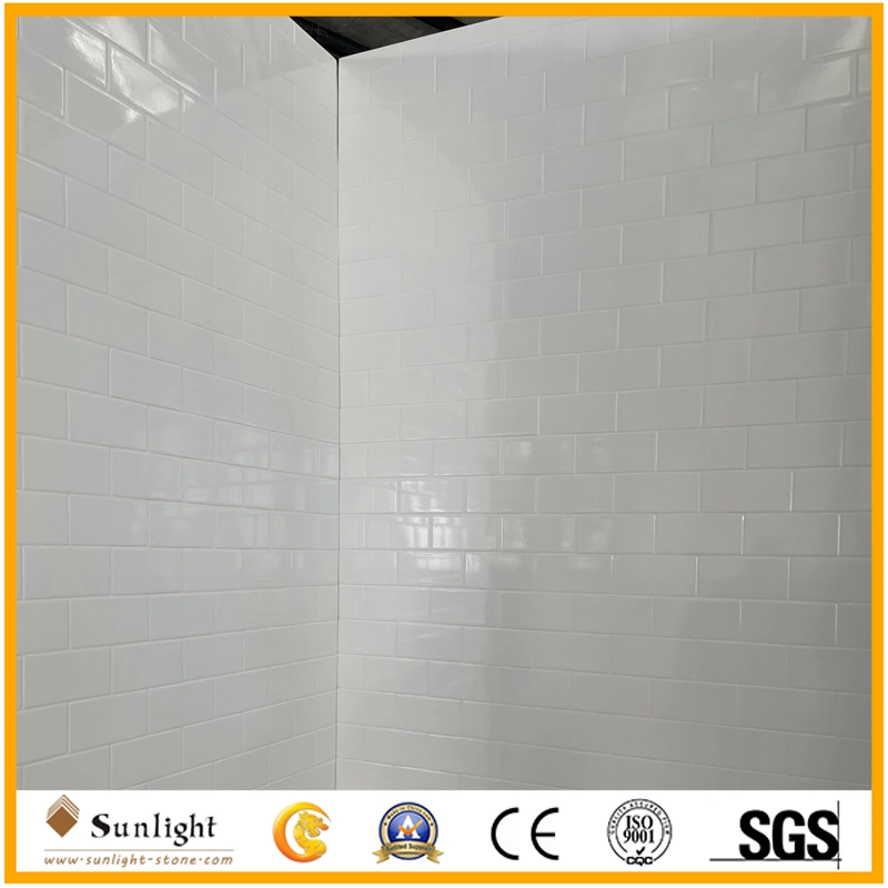 Hot Sale Subway Design Artificial Cultured Marble Shower Surround Shower Panel for Hotel Bathroom