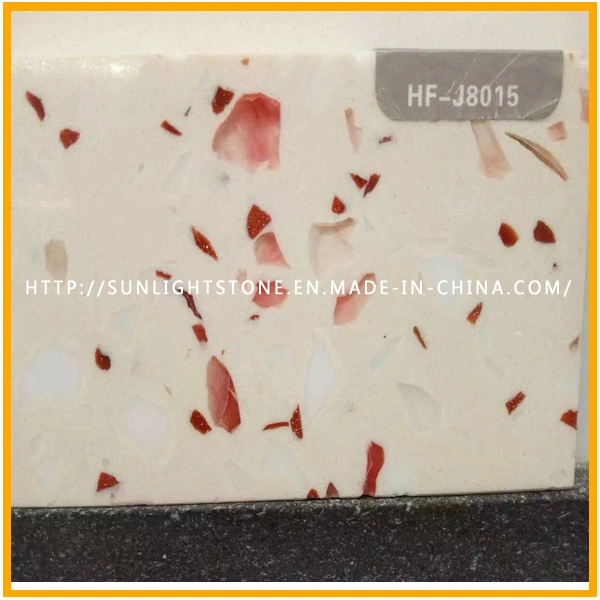 Mixed Color Aritificial Quartz Stone with Golden Diamond for Kitchen Countertop